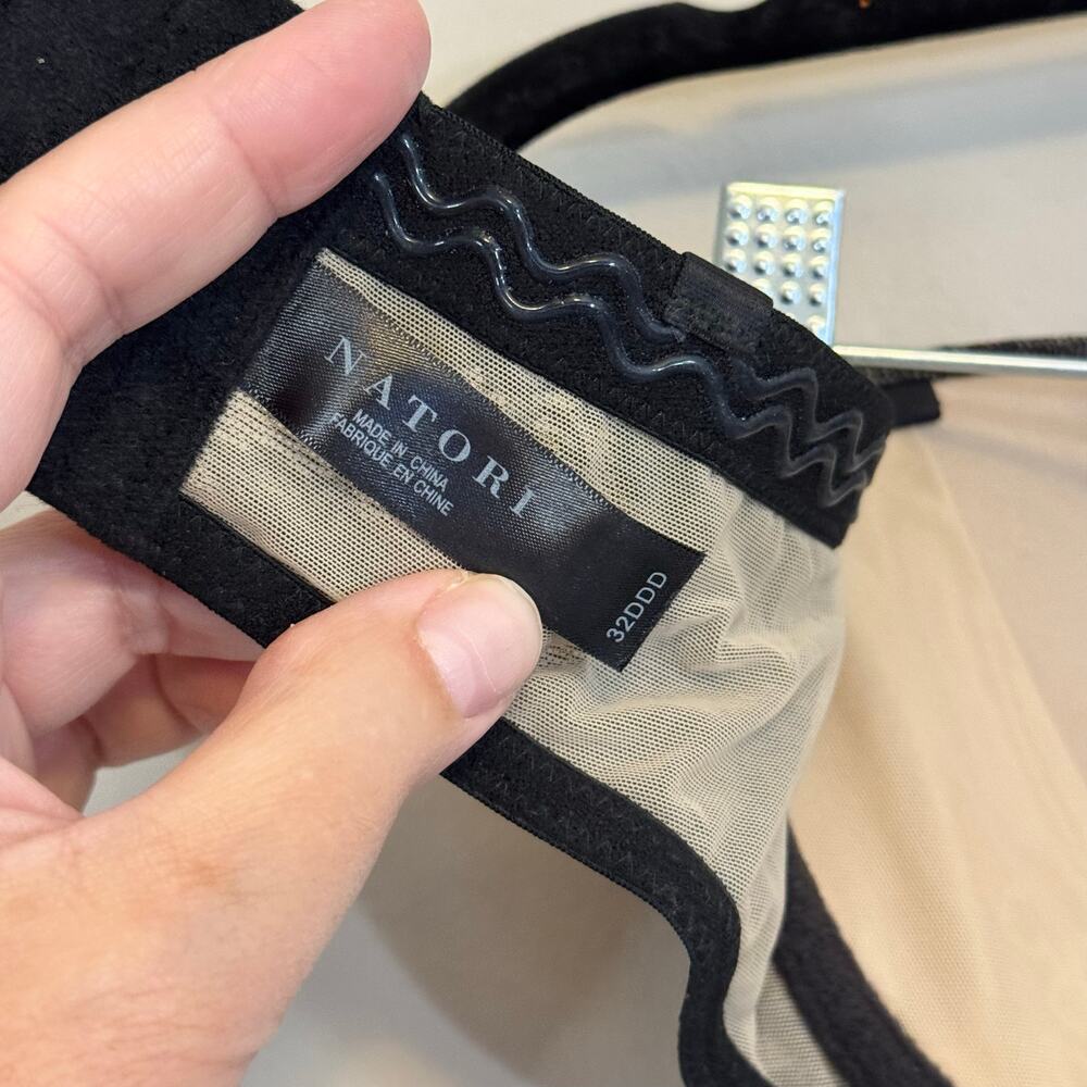 Natori Calais Strapless Bra Womens 32DDD Black Lace Mesh Underwired Convertible - Picture 6 of 8